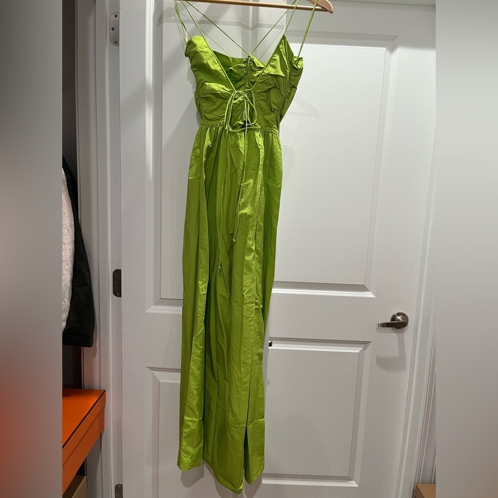 NWT RAILS Silvia Cut Out Maxi Dress Banana Leaf Lime Green - Picture 5 of 6